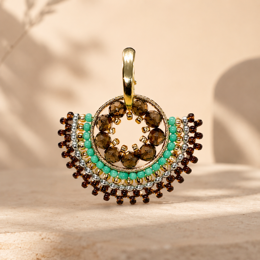 Handmade Beads Little disk-shaped Earring