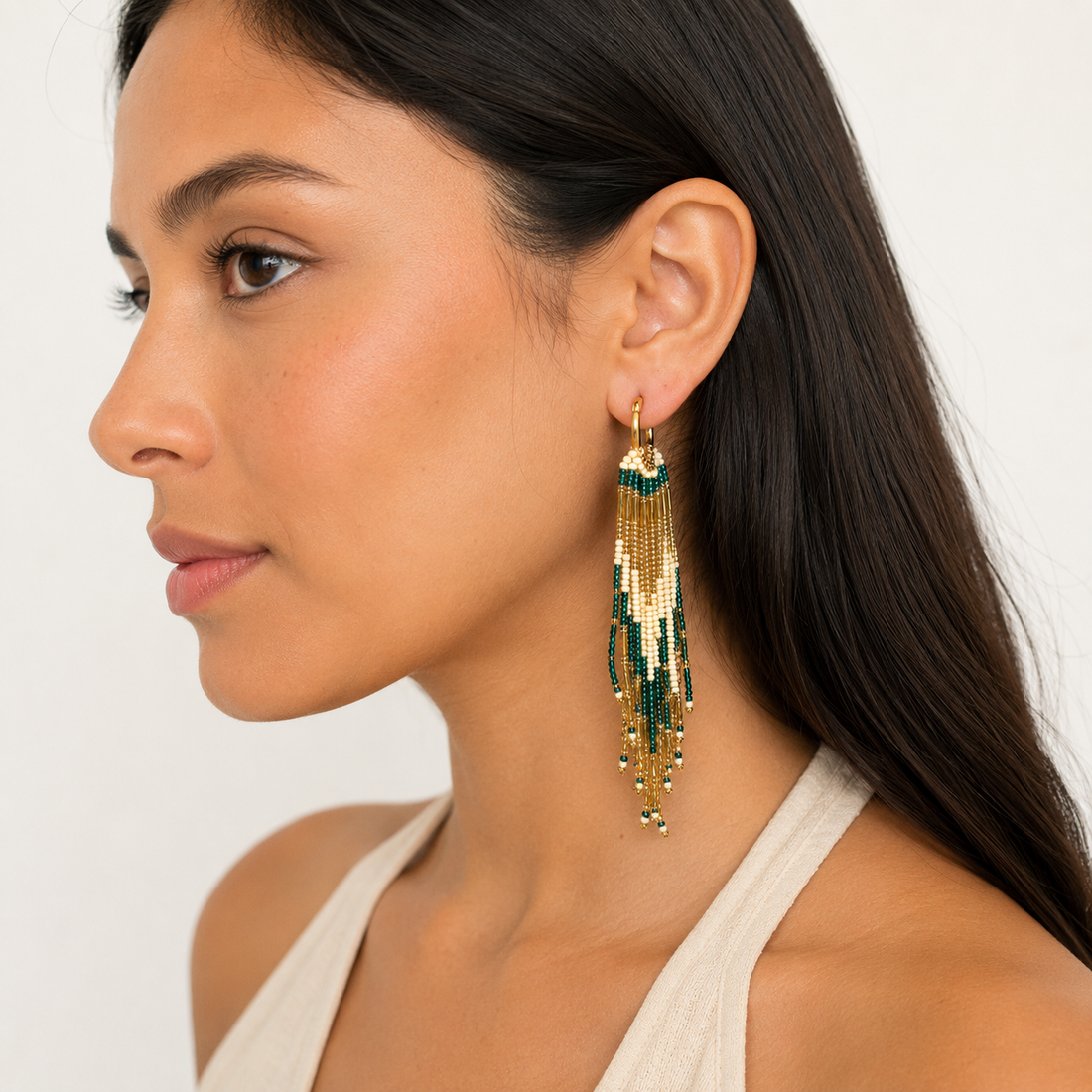 Handmade Beads Colombian Dangling Earrings
