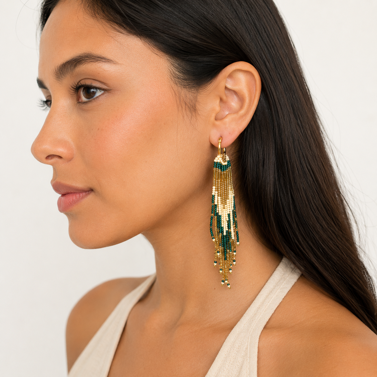 Handmade Beads Colombian Dangling Earrings