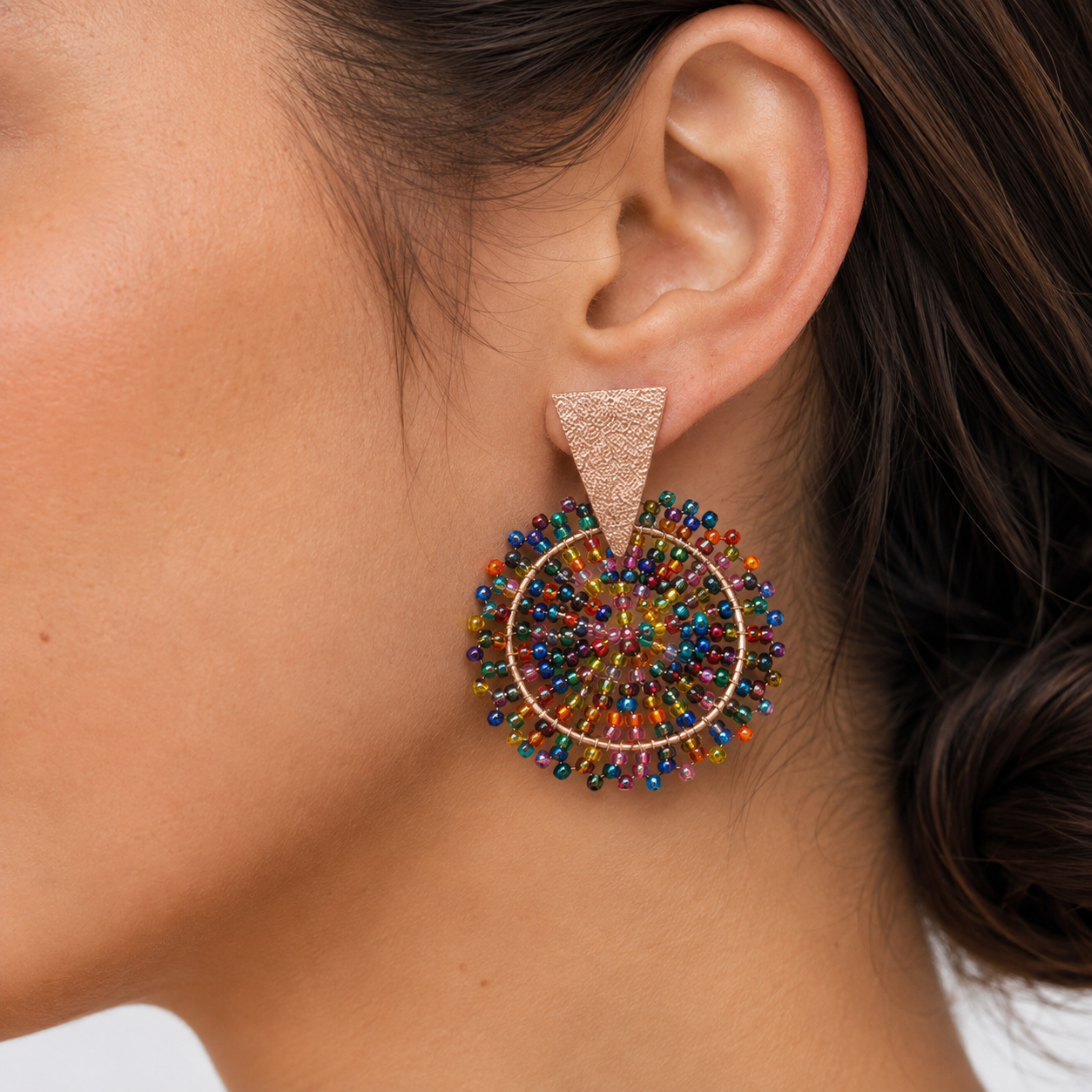 Handmade beaded explosion earrings
