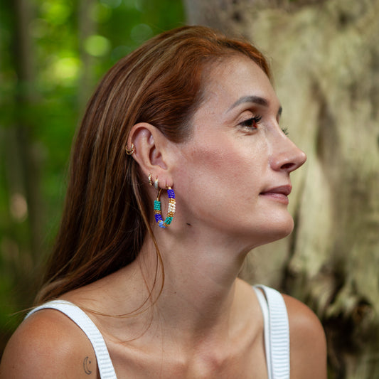 Handmade Beads Big Hoops Earrings