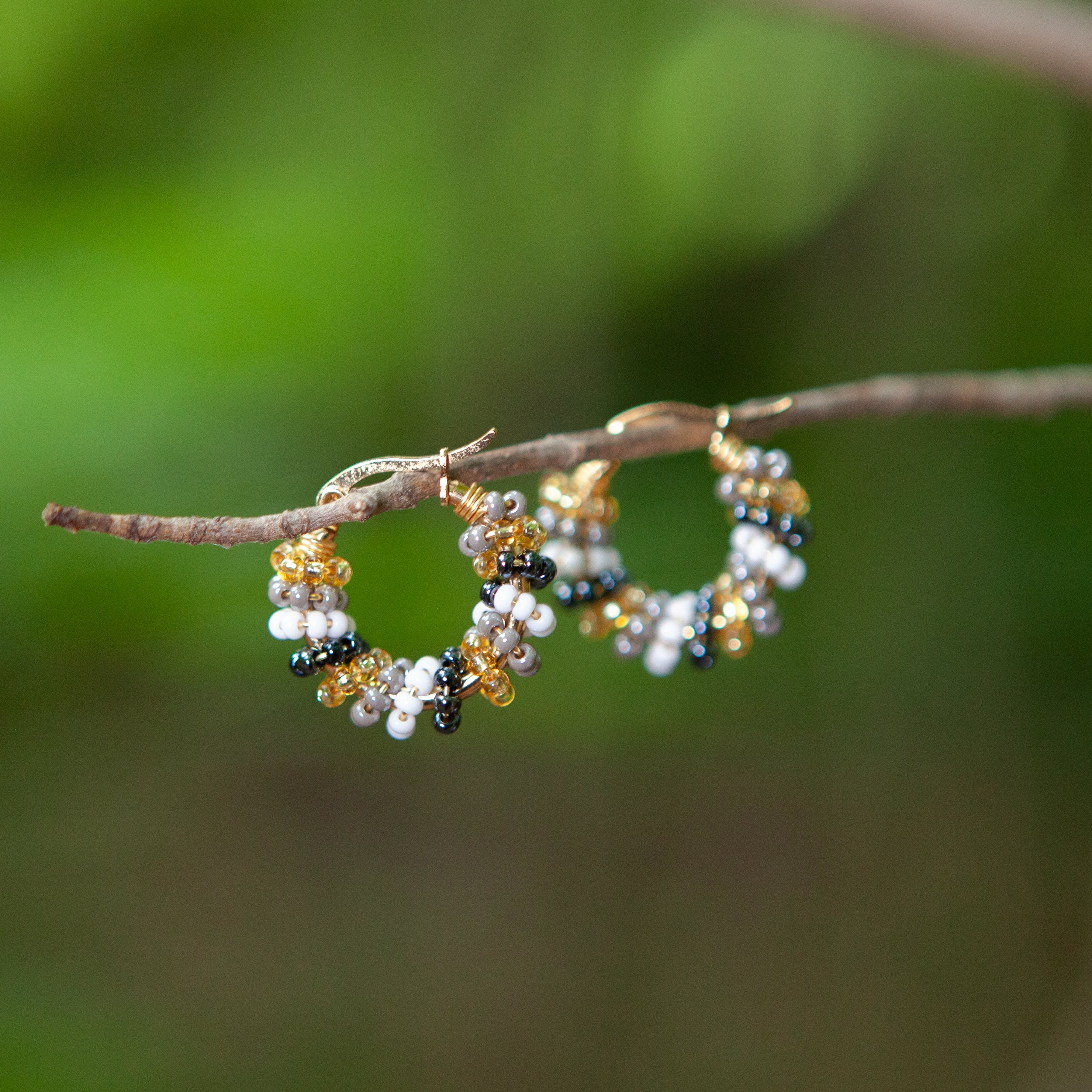 Handmade Beads Mini Hoops Earrings