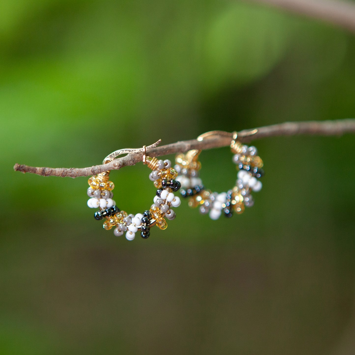 Handmade Beads Mini Hoops Earrings