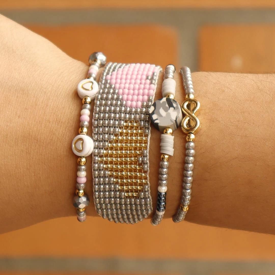 Handmade beads thick Bracelet Set