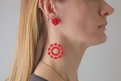 Long crochet earring